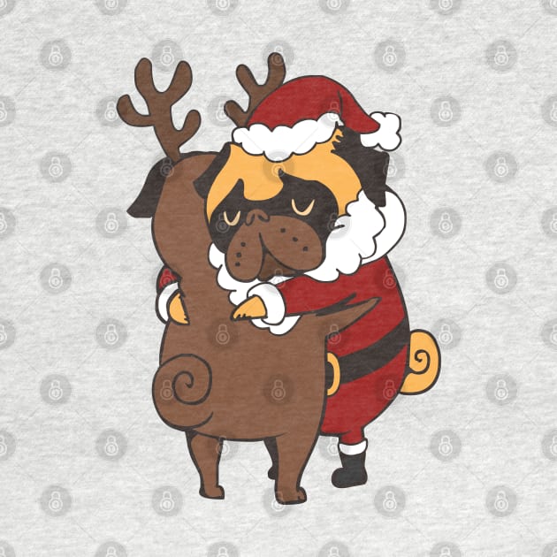 Pug Hugs Christmas by huebucket